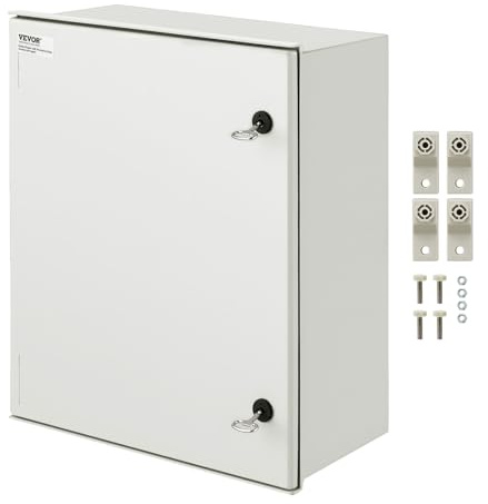 VEVOR Boîtier en fibre de verre NEMA, 60x50x23 cm, coffret armoire électrique NEMA 4X, IP66 étanche et anti-poussière, boîte de jonction électrique extérieure et intérieure, avec plaque de montage