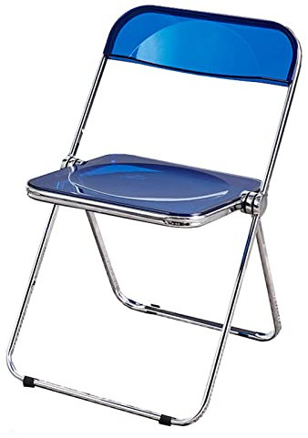 BIHOME Moderner Acryl -Make -up -Stuhl mit Silberrahmen, klarer Klappstuhl mit Rückenlehne, Stabiler Essstuhl für Outdoor Kitchen Cafe Barhocker
