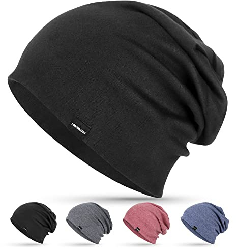 HASAGEI Herren & Damen Slouch Beanie - Leichte Dünne Mütze aus Weicher Baumwolle für Chemo, Frühling, Herbst & Winter