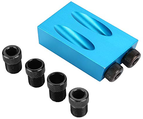 Dima a 15 gradi per fori tascabili, set di guide per trapani obliqui per la lavorazione del legno con adattatore da 6/8/10 mm, dispositivo di foratura inclinata per tavole di legno