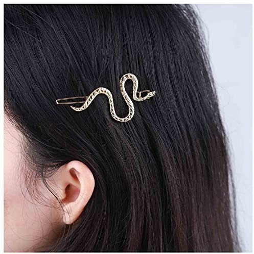 Allereya Vintage Schlange Haarspange Barrette Schlange Haarspange Barrette Punk Medusa Haarspange Barrette Kopfschmuck Bobby Pin Gold Schlange Kopfschmuck Haarschmuck Für Frauen Und Mädchen (gold)