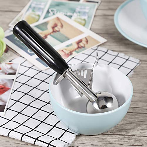 Edelstahl Eisportionierer 10cm - Praktischer Eis- & Fruchtschaufel mit Kunststoffgriff
