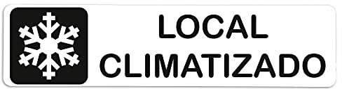 Becral® - Adhesivo de Vinilo LOCAL CLIMATIZADO | Pegatina puerta de VINILO | Señal informativa | Cartel Puerta 200x50mm