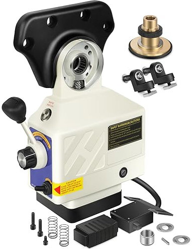 FAHKNS X-Axis Power Feed for Milling Machine 450 in-lb Torque 0-200RPM Table Milling Machine Power Feeder 110V for Bridgeport and Similar Knee Type Milling Machines(5/8 Diameter Shaft)