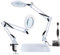 MILIEUR 10x Magnifying Glass with Light and Stand, 2 in 1 Clamp Flex Magnifying Lamp, Adjustable Swivel Arm, 3 Color Modes LED Magnifier Desk Lamp for Reading Crafts Repair Workbench-White (MUK002-5)