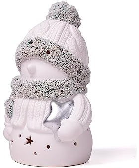 SEINHIJO Christmas Decor Figurine Modern Sculpture Statue Ceramic Arts LED Light 5.9inch
