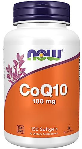 Now Foods, CoQ10 (Coenzima Q10), 100 mg, Altamente Dosato, 150 Capsule molli, Testato in Laboratorio, Senza Glutine, Senza Soia, Non OGM