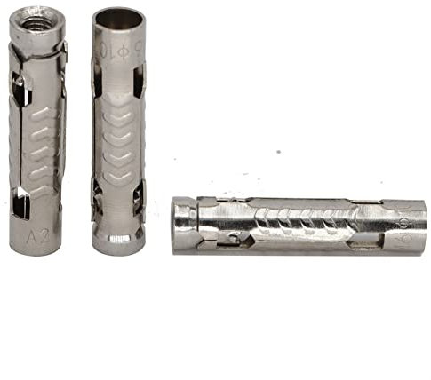 Ankerbolzen, Expansionsbolzen M6 M8 M10 M12 201 304 Edelstahl 201ss 304ss Heavy Duty Expanding Expansion Sleeve Wedge DREI Schild Ankerbolzen Ankerbolzen (Größe: 3 Stück 304ss M10) ( Size : 1Pc 201ss