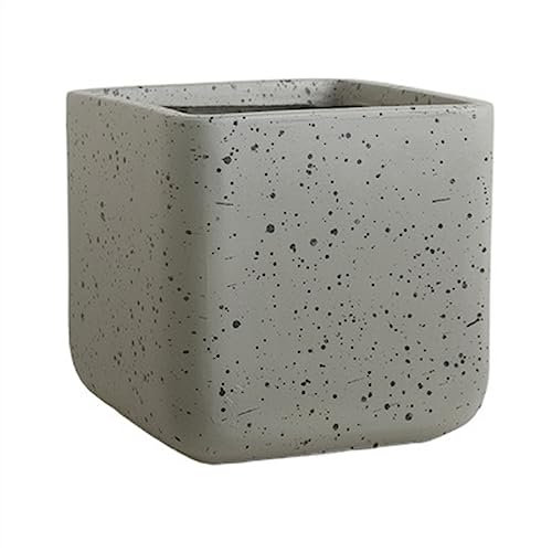 Maceta Interior Macetas cuadradas con esquinas redondeadas, macetas con patrón multipunto, suelo grande, plantas verdes simples de Color sólido, macetas for floricultura Jardineras Exterior ( Color :