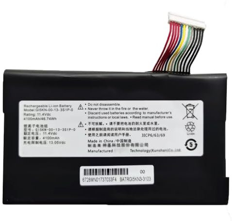 GI5KN-11-16-3S1P-0 Laptop Akkus für Hasee Z7-KP7GT Z7M-i7 R0 F117-F2K 72 D1 Z7M-SL7 D2 GI5KN-00-13-3S1P-0 (11.4V/46.74Wh)