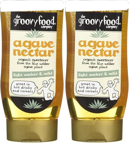 The Groovy Food Company Organic Light Amber & Mild Agave Nectar, 250 ml (Pack of 2)