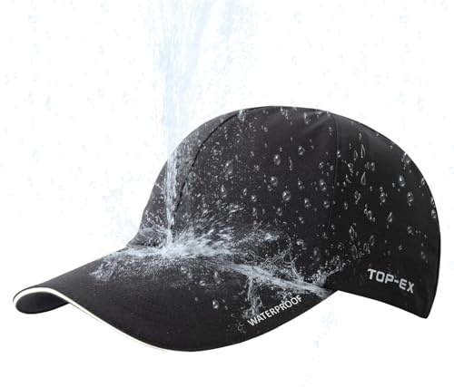 TOP-EX XL/XXL Unisex Waterproof All Weather Cap, Sun Rain Protection Baseball Cap for Running & Golf & Walking - Packable & Lightweight, 56-66CM