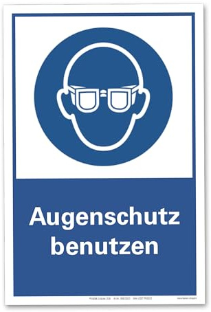 BUEWA Schilder BUEWA Augenschutz Schild 20x30 cm, Blau, Einheitsgre, Wandmontage, Warnung, Schild, simplistisch.