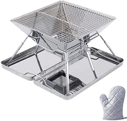 Barbecue Holzkohlegrill Feuerstelle Barbecue Grill Edelstahl faltbar Barbecue Smoker Barbecue Outdoor Indoor Barbecue HolzkohlegrillSchreibtisch Perfekt für Camping Picknick Outdoor Gartenparty