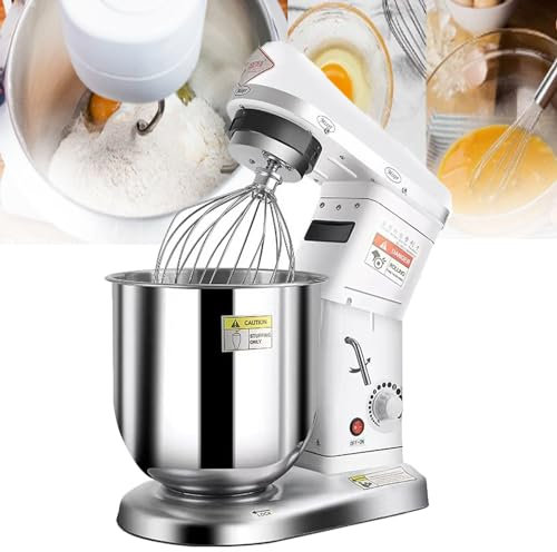 ZHIXUMM MéLangeur Multifonction pour Boulangerie à Pizza, Batteur sur Socle Professionnel, MéLangeur à GâTeau 5l, 7l, 10l, MéLangeur éLectrique De Cuisine avec Bol en Acier Inoxydable, Batteur,7L