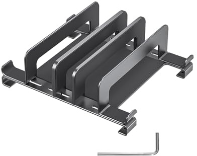 mumisuto Vertical Laptop Stand, Triple Slot Laptop Riser, Adjustable Laptop Stand for Desk, Aluminum Desktop Stand Fits All MacBook and Laptop