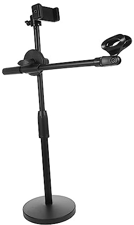 Toyvian Desktop Mikrofonständer Mit Verstellbarem Tischmikrofonhalter Und Handyclip Multifunktionale Halterung Für Gesang Und Präsentationen