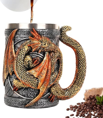 medieval beer stein sturdy drinking cup gothic party drinkware stainless steel mug 568ml beer cup novelty party mug fantasy theme cup stylish beer mug gothic style drinkware printed mug medieval