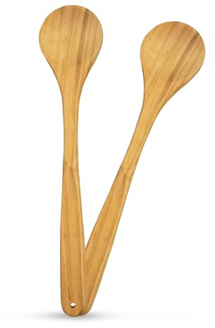 SOHFA 2er Set runder Kochlöffel aus Kirschholz – made in germany | 30cm Kochlöffel rund mit Loch zum Aufhängen | Küchenhelfer aus Holz zum Kochen