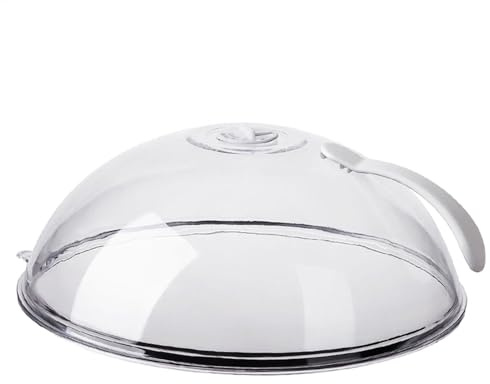 Mikrowellen Abdeckung 26 cm zum Erhitzen von Lebensmitteln, Mikrowellenhaube Mikrowellen Abdeckhaube Mikrowellen Spritzschutzdeckel, Kunststoff Microwellenabdeckungen mit Belüftungsöffnungen und Griff