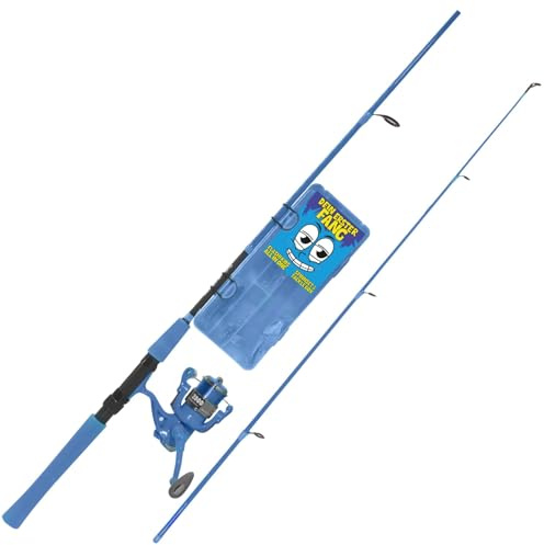 Fishdream Flashi Kids Angel Combo Spinnrute Kinder Angel Set Blau & Pink | Blinkrolle, Rute, Tacklebox mit Ködern, Perfektes Spinnset für kleine Angler
