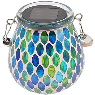 Hemobllo Solar Lantern Jar Light for Outdoor Security Garden Decor Solar Jar Lamp Projection for Pathway Decoration