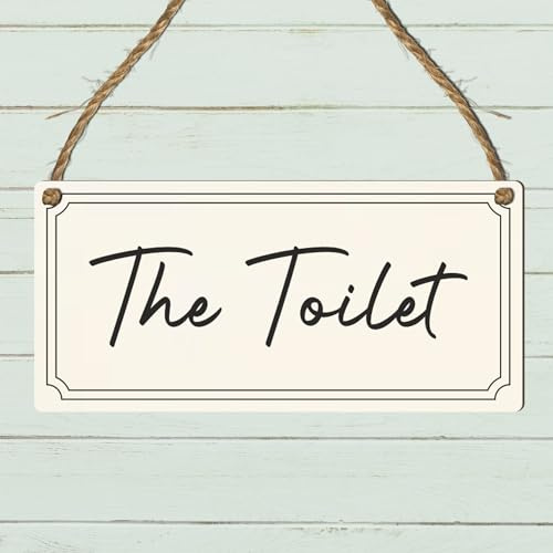 Elegant Private Room Door Sign – Classic Hanging Plaque for Bathroom, Toilet, or Loo – Vintage-Inspired Privacy Sign – Stylish Home & Business Decor (The Toilet, Small: 19 cm (H) × 9 cm (W))