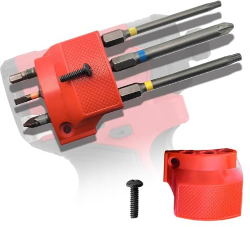 Magnetic Bit Holder for Milwaukee M12 GEN3 Impact Wrench and Drill, Robust Tool Holder, Red – Safe and Practical Accessory for Quick Bit Change