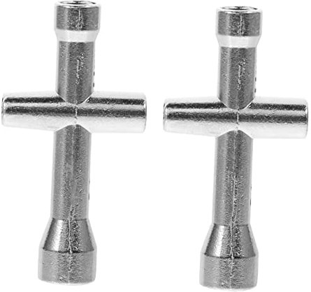SHINEOFI Rc Cross Socket Wrench 2pcs Stainless Steel 4/5/5.5/7mm Silver