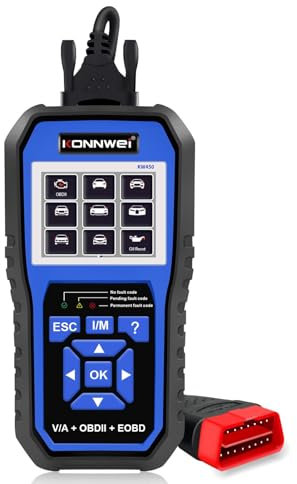 KONNWEI KW 450 OBD2 Diagnostic Scanner, 12V Battery Tester, Battery Matching, DPF Check, SAS, Fuel Injector Programming, Throttle Matching Replacement for VW and Audi Scan Tool.