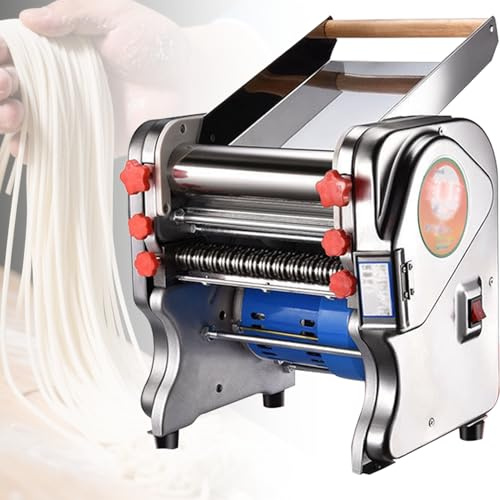 SHENGSHIYU Macchina per la Pasta Elettrica,Macchina per Pasta Larga,Pasta Sottile,Inossidabile Macchina Pasta per Stendere & Tagliare,per Noodle,Impasto,Pizza,Pane,Doughwidth20cm