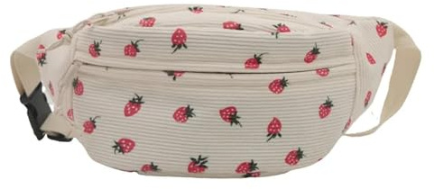 AAIXXIZAO Marsupio Marsupio Donna Uomo Velluto A Coste Pack Tasca Moda Petto Borsa Sport Borsa da Viaggio Plaid Waist Belly Bags Bianco