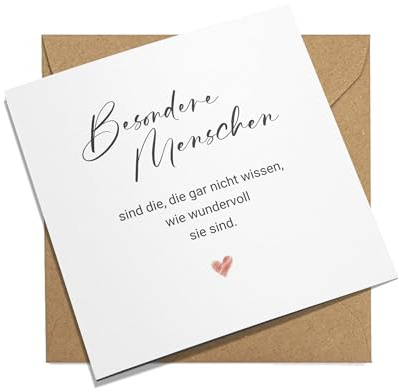 URBANHELDEN Grusskarte Dankeskarten Besondere Menschen - Kleines Danke Geschenk - Glückwunschkarte mit Umschlag - Danksagung Klapp Karte für Frauen, Männer (KTMP_135)