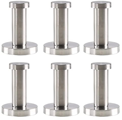COEWUR 6 Piezas Ganchos de Pared Ropa Colgadores de Puerta 52mm | Percha de Baño Colgador Toalla Baño Ganchos de Acero Inoxidable para Toalla Abrigo Albornoz con Tornillos Anclas