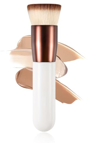 Pinceau Fond de Teint à Tête Plate, Pinceau Maquillage Kabuki pour Fond de Teint Liquide, Crème et Poudre, Application Uniforme et Fondue Impeccable, Outil de Maquillage Professionnel