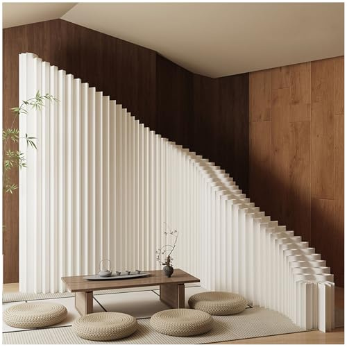 Aeovot Papier Raumteiler Ideen, Ohne Bohren Raumteiler Trennwand für Büro Balkon Raum - Faltbar Ziehharmonika Beweglich - Paravent Innen Farben Individuell Anpassbar Separator Room Divider Wall