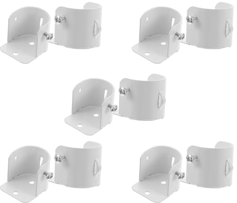 SHINEOFI Soportes para Barra de Cortina de Ducha 10 Piezas, Soporte de Varilla Brida de Acero Inoxidable Color Claro para Barra de 2,5 a 2,9 Cm, Montaje en Pared para Armario y Baño