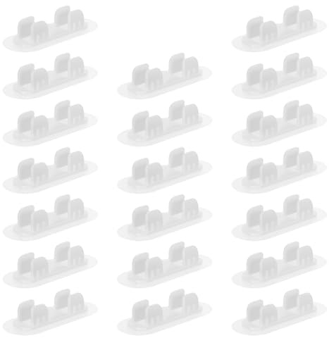 VILLFUL Lot de 20 Clips pour Tuyau Auto-adhésifs en Plastique, Collier de Serrage Repositionnable pour Tuyau de Drainage 13-16 Mm, Installation Industrielle et Domestique