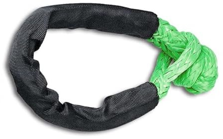 Sangle De Manille Remorquage Synthétique Résistante Aux Chocs Et Souple avec Manchon Protection 38 000 LB 1/2 x 22 Forte RéSilience(Green)