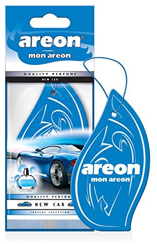 AREON Mon Auto Duft New Car Neues Neuwagen Lufterfrischer Autoduft Blau Hängend Aufhängen Anhänger Spiegel Pappe 2D Wohnung (Set Pack x 6)