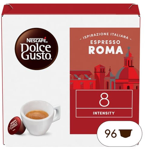 NESCAFÉ DOLCE GUSTO Espresso Roma Caffè, 6 Confezioni da 16 Capsule (96 Capsule Compatibili Nescafé Dolce Gusto)