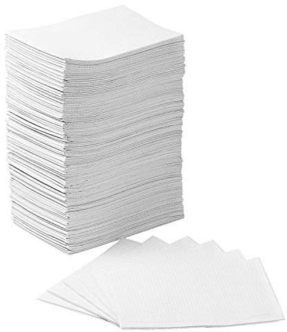 JMU 125 Pack Dental Bibs Disposable, White Dental Bibs 3-Ply Dentist Bib