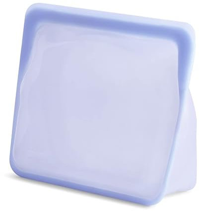 Stasher Silicone Reusable Storage Bag, Stand-Up Mid (Amethyst) | Food Meal Prep Storage Container | Lunch, Travel, Makeup, Gym Bag | Freezer, Oven, Microwave, Dishwasher Safe, Leakproof
