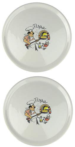 Saturnia Plato para pizza con decoración, 2 unidades, diámetro de 31 cm
