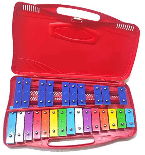 Alysée – MT25-C-RD Metallophon mit 25 chromatischen Platten, Koffer mit Griff und Schlägeln im Lieferumfang enthalten