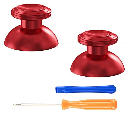 eXtremeRate Joysticks Metálicos para ps5 Control, Accesorios Thumbsticks de Metal, Repuesto Analógico de Aluminio, Palancas de Pulgar para ps4 Mando - No Incluye Control (Rojo)