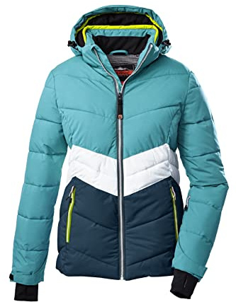 Killtec Damen Ksw 1 Wmn Ski Qltd Jckt Winterjacke Jacke in Daunenoptik mit abzippbarer Kapuze und Schneefang, dunkel türkis, 38 EU