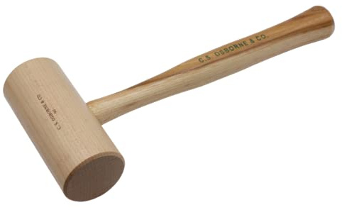 C.S. Osborne Hickory Mallet #90-2, Size 2 Wooden Hammer