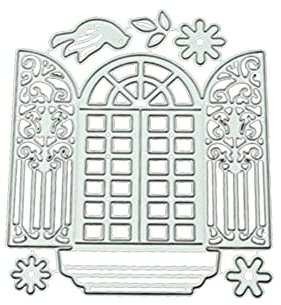 Surakey Stanzschablone Fenster Form Metall Prägeschablonen Stanzmaschine Stanzformen Embossing Schneiden Schablonen für DIY Scrapbooking Album, Fotopapier, Karten Kunst Basteln,Papierkarten