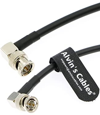 12G BNC-Koaxial-Kabel Alvin's Cables HD SDI BNC Stecker auf Stecker L-Form Originalkabel für 4K Videokamera 1M Schwarz